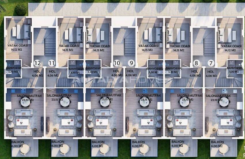 Appartements À Distance À Pied De Toutes Les Facilités À Fethiye 18