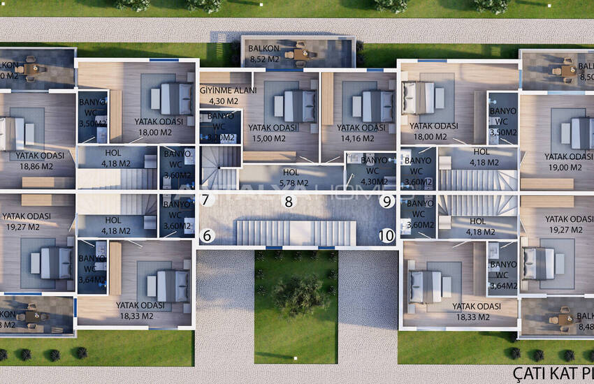 Квартиры с 2 спальнями в охраняемом комплексе в Сейдикемер Мугла 19