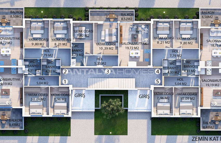 Квартиры с 2 спальнями в охраняемом комплексе в Сейдикемер Мугла 20