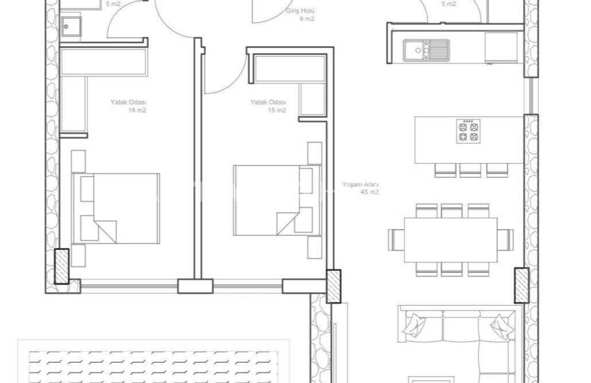 Одноэтажные виллы рядом с пляжем в Бодруме, Кадыкалеси 20