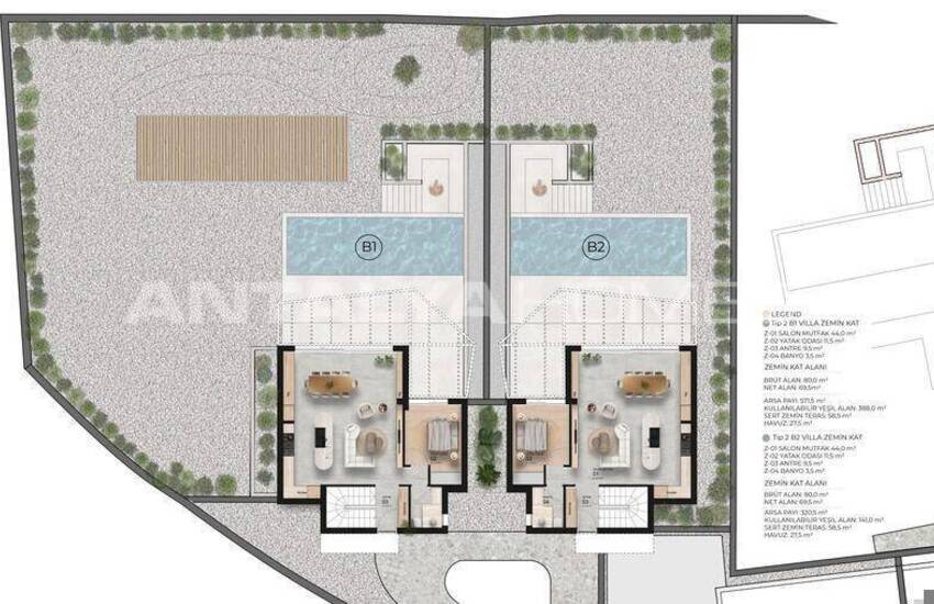 Bodrum Gümüşlük'te Geniş ve Aydınlık Havuzlu Villalar 19