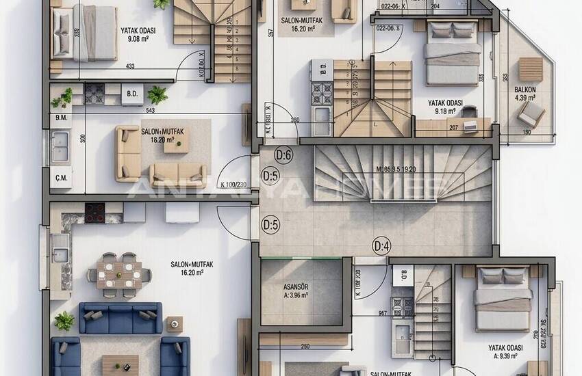 3-zimmer-duplexwohnungen Mit Balkon In Fethiye 8