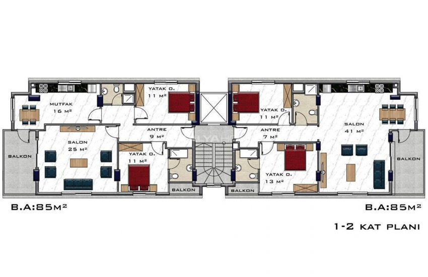 Modern Properties 250 Mt to the Beach in Oba Alanya 25