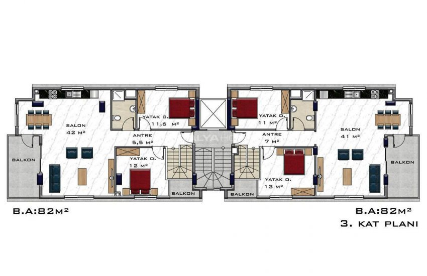 Modern Properties 250 Mt to the Beach in Oba Alanya 26