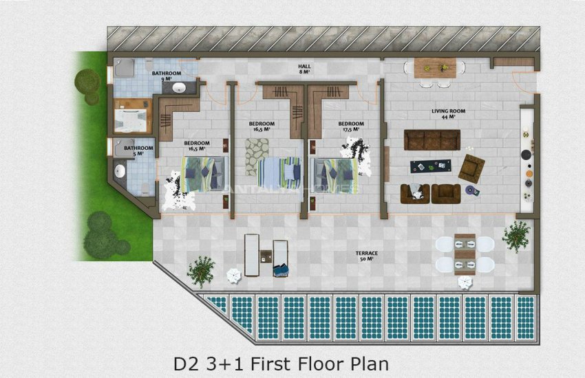 املاک لوکس در مرکز آلانیا احاطه شده با طبیعت 27
