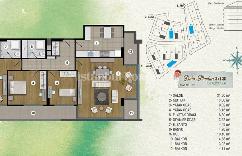 Deluxe Istanbul Apartments in an Exclusive Complex