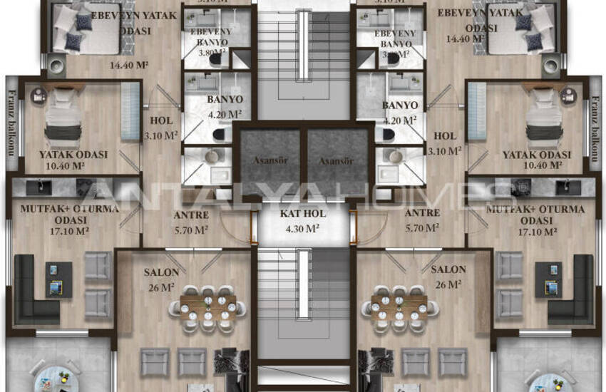 Immobilier Dans Un Projet De Boutique Avec Piscine À Mersin Yenisehir 17