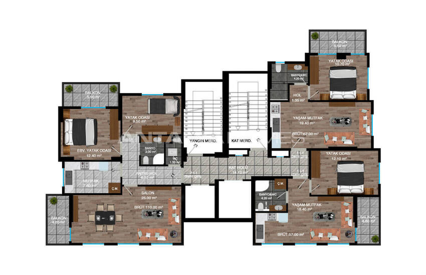 آپارتمان های نوساز مدرن برای فروش در چشملی مرسین 8