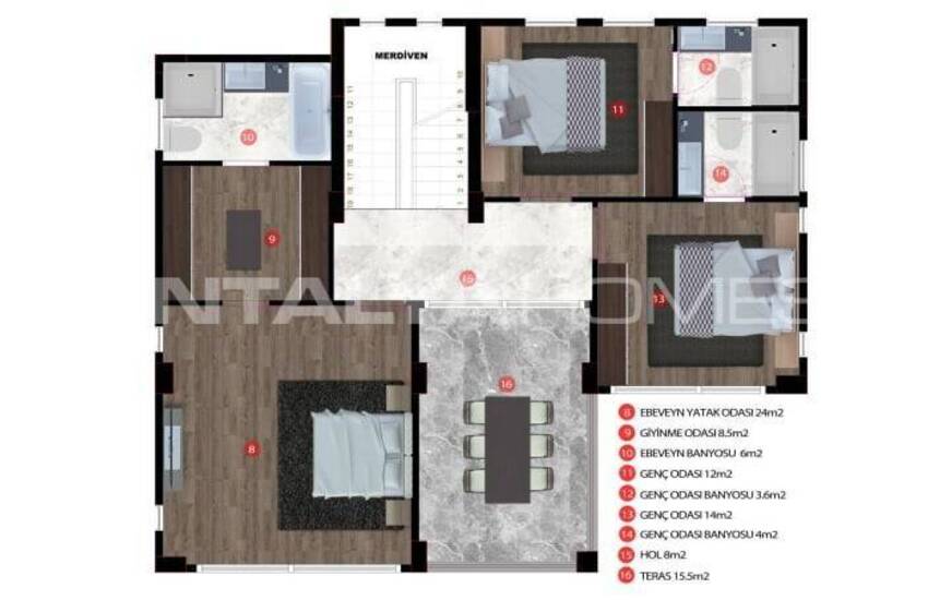 Duplex Houses with Gardens for Sale in Erdemli Mersin 18