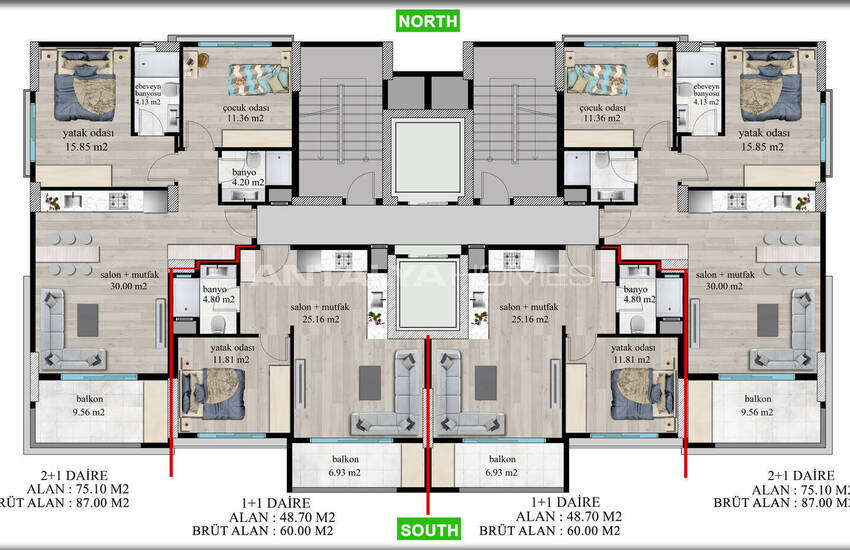 Sea View Real Estate for Sale in Mersin Tece 24