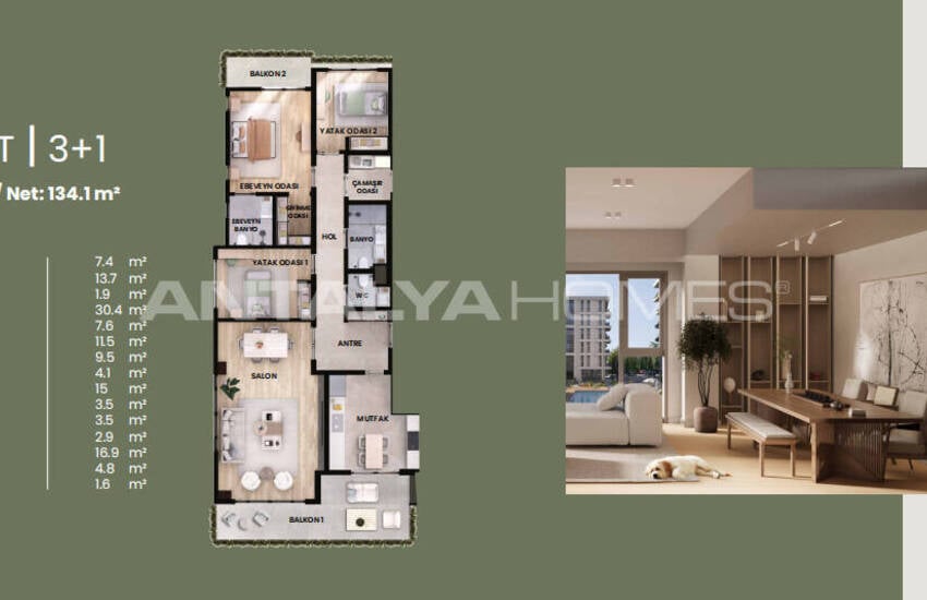 Brand New Apartments with Communal Pool in Mersin 26