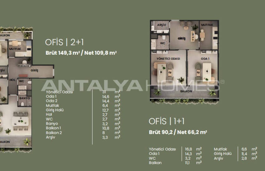 Mersin Yenişehir’de Şehir Manzaralı Geniş Ofisler 15