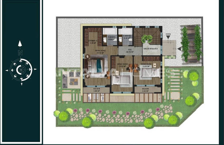 Mersin Yenişehir'de Deniz Manzaralı 4 Yatak Odalı Villalar 17