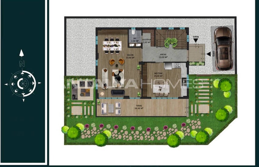 Mersin Yenişehir'de Deniz Manzaralı 4 Yatak Odalı Villalar 18