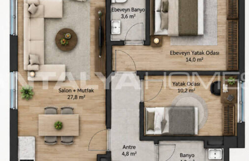 Middle Floor Apartments in a Prime Location Mersin Yenisehir 16