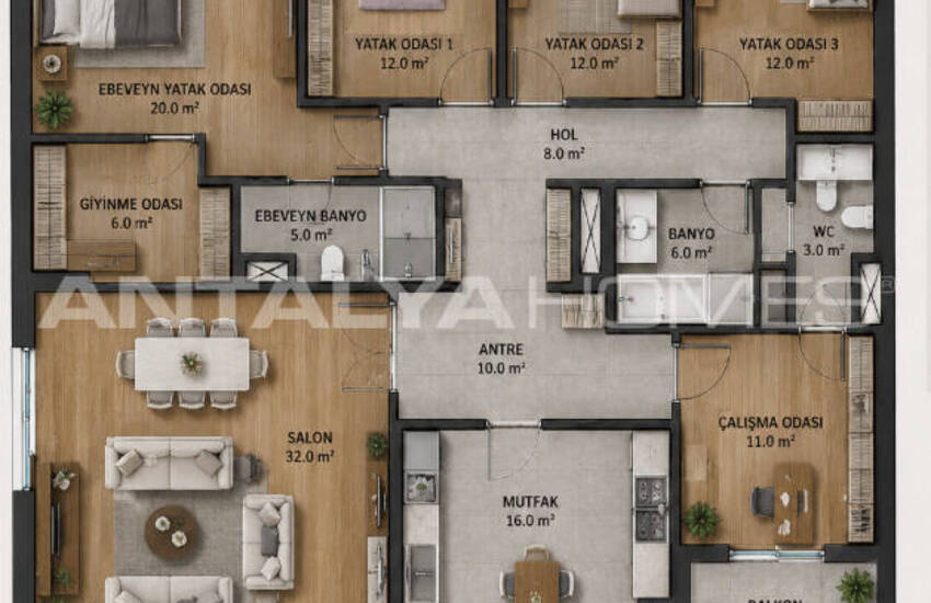 Lägenheter Med Pool Och Praktiska Interiörer I Mersin Yenişehir 26