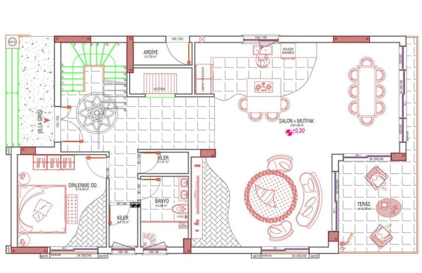 Döşemealtı’nda Özel Havuzlu ve Bahçeli Çağdaş Villa 33