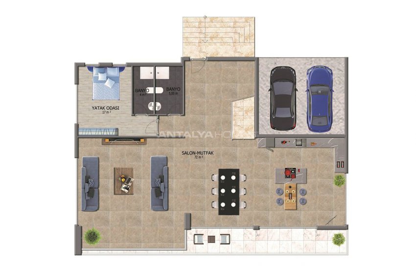 4+1 Alanya Villa Med Pool Omgiven Av Privat Trädgård 32