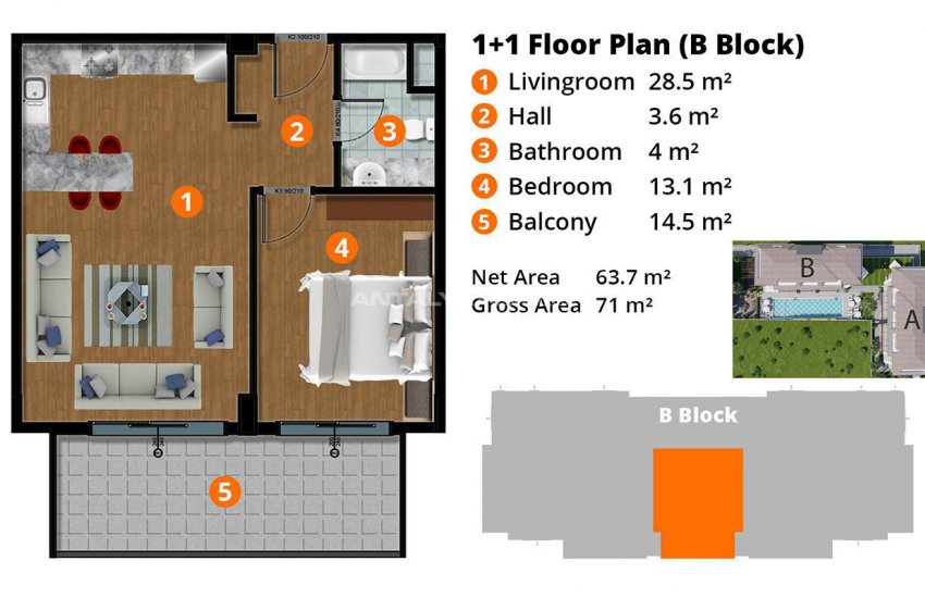 Central Flats with Luxurious Facilities in Kestel Alanya 29