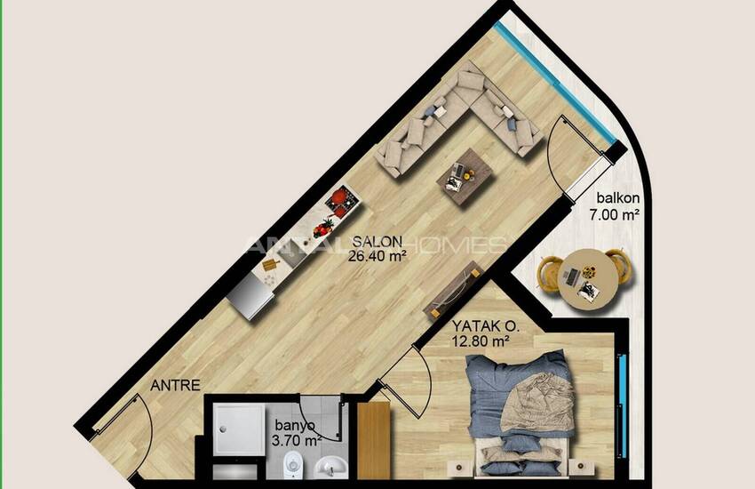 Wohnungen Im Boutique-komplex Mit Privatpier In Mersin Ayas 30