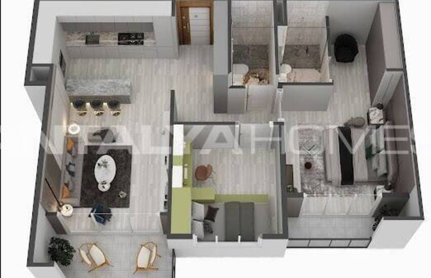 Mersin'de Ebeveyn Banyolu ve Balkonlu Yatırımlık Daireler 20