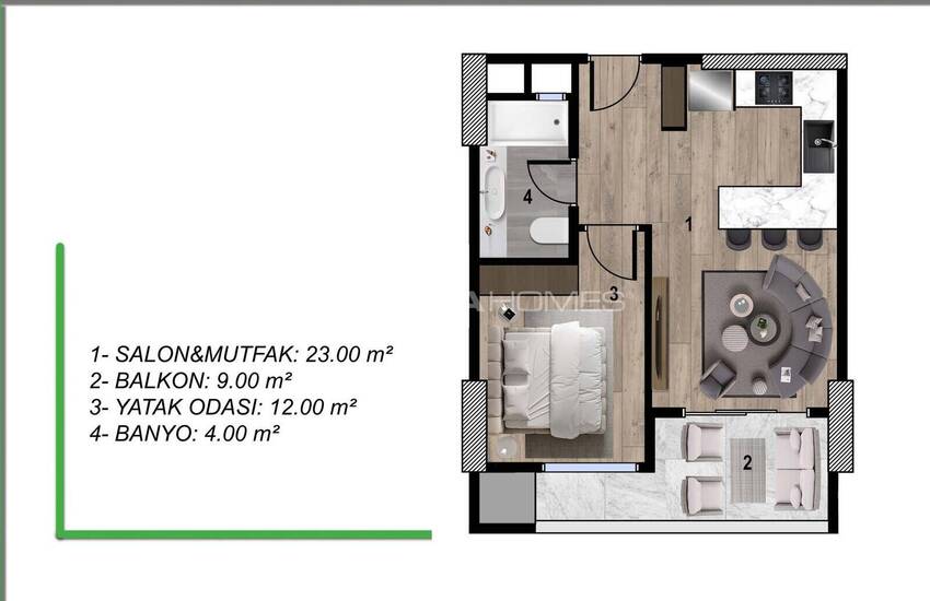 Appartementen Met 1 Slaapkamer In Boetiekcomplex In Mersin Mezitli 15