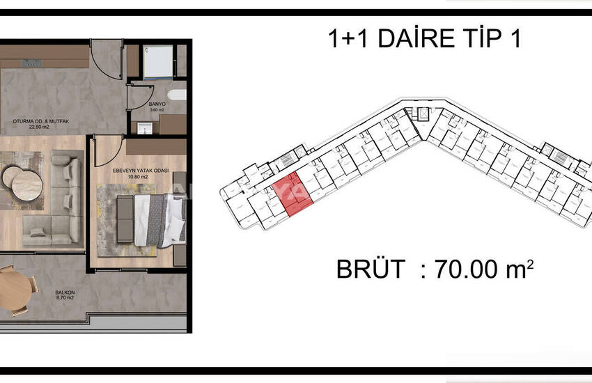 Квартиры с Видом на Город и Море в Мерсине, Томюк 27