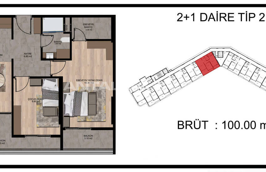 Квартиры с Видом на Город и Море в Мерсине, Томюк 33