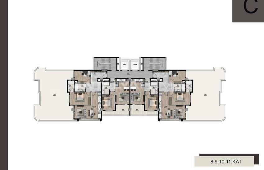 Квартиры в Комплексе с Аквапарком в Тедже, Мерсин 45