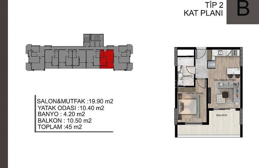 Квартиры в Комплексе с Аквапарком в Тедже, Мерсин 36
