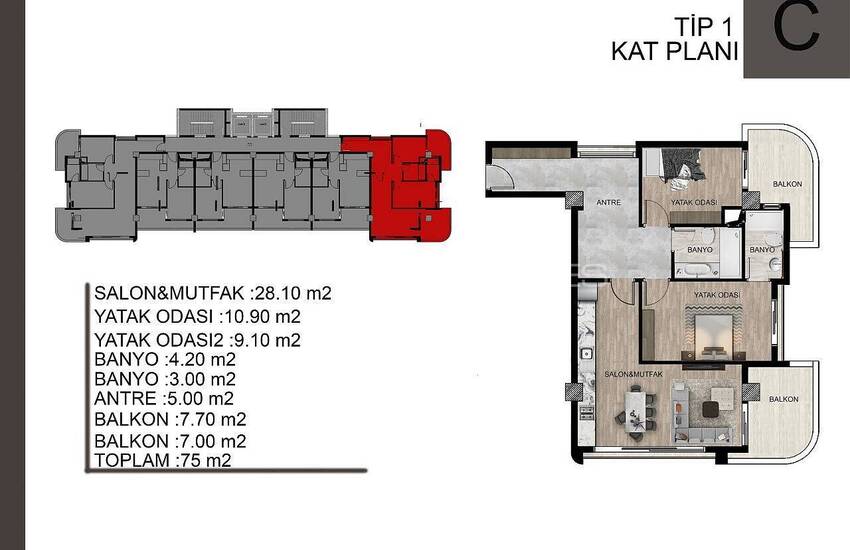 Квартиры в Комплексе с Аквапарком в Тедже, Мерсин 38