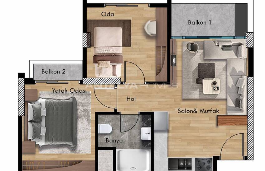 آپارتمان هایی در فاصله پیاده روی از ساحل در مرسین 22
