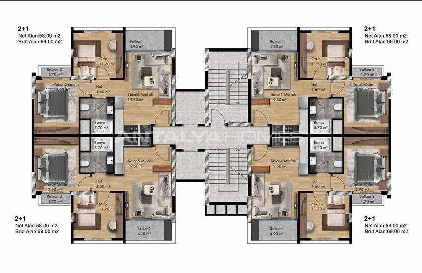 آپارتمان هایی در فاصله پیاده روی از ساحل در مرسین 25