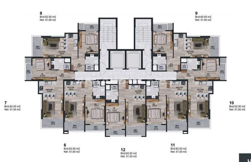 1-bedroom Modern Flats Close to the University in Mersin 23