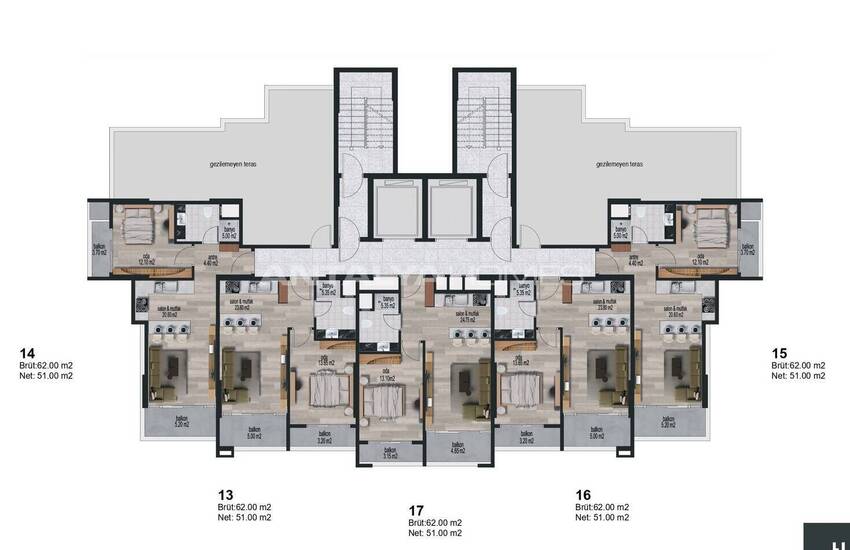 1-bedroom Modern Flats Close to the University in Mersin 24