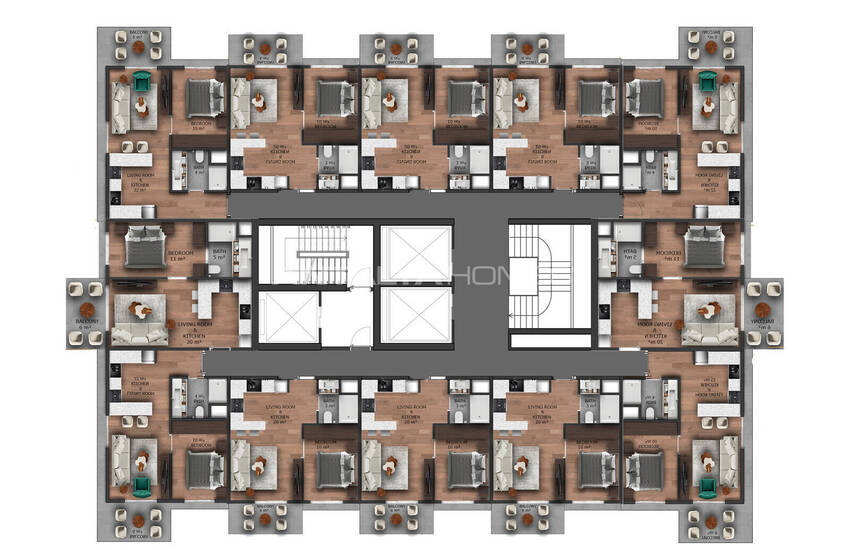 شقق مع فرص استثمارية في مرسين تيجي 32