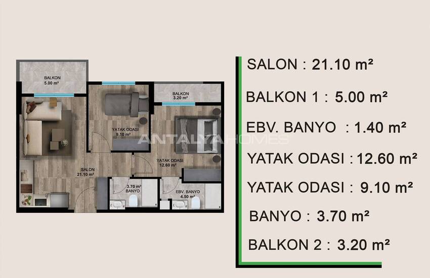 Lägenheter I Ett Komplex Med Vattenpark I Mersin Çeşmeli 36