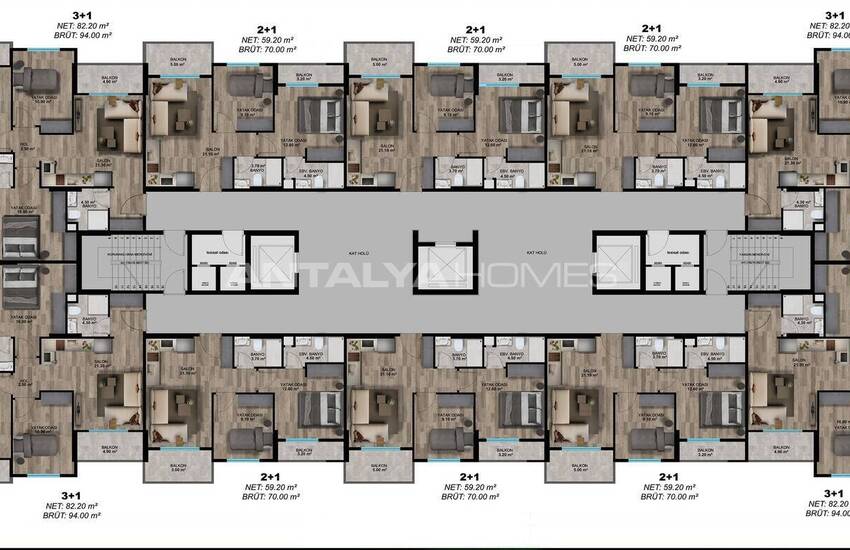 Lägenheter I Ett Komplex Med Vattenpark I Mersin Çeşmeli 38