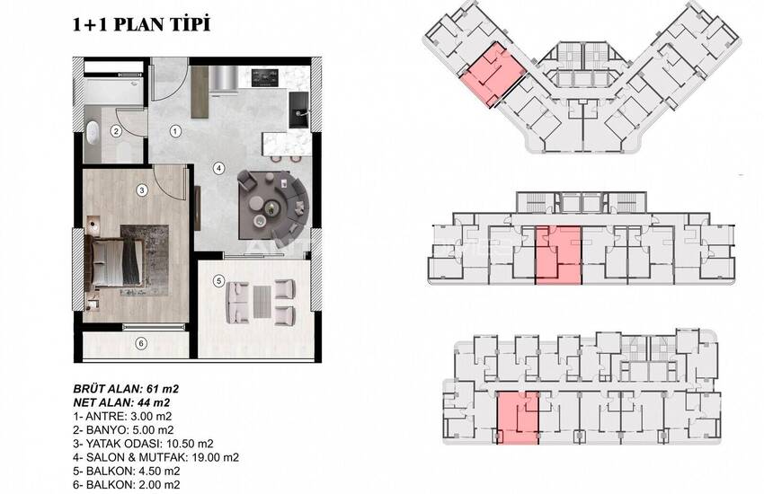 Квартиры в Мерсине, Мезитли, с Видом на Море и Город 20