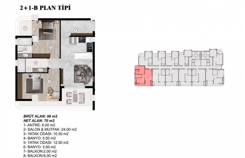 Квартиры в Мерсине, Мезитли, с Видом на Море и Город 22