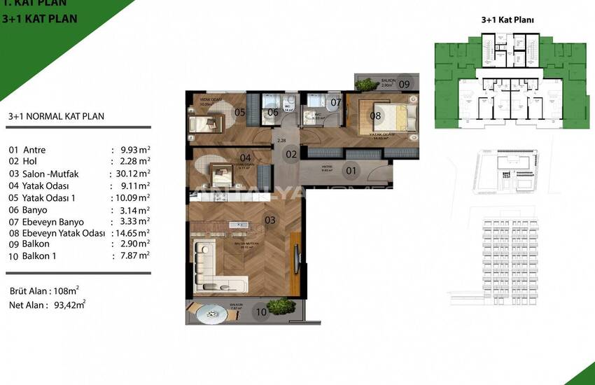 Mersin Mezitli'de Plaja Yürüme Mesafesinde Daireler 62