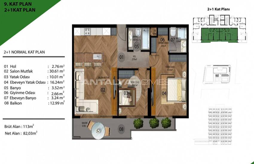 Mersin Mezitli'de Plaja Yürüme Mesafesinde Daireler 64