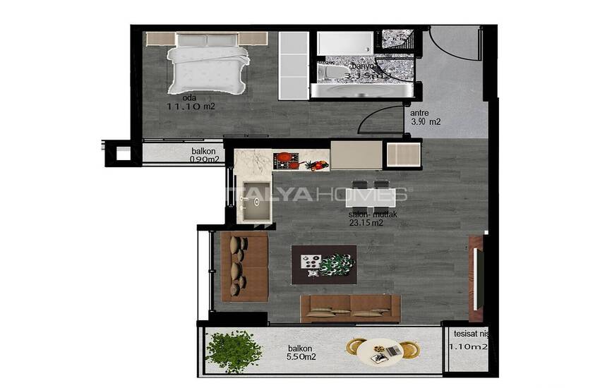 Appartements Près Des Transports Publics À Mersin Mezitli 32