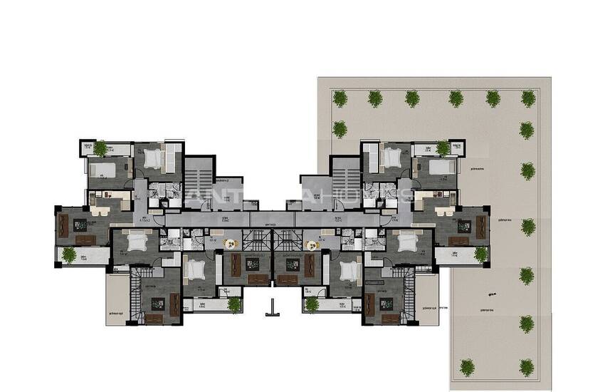 Appartements Près Des Transports Publics À Mersin Mezitli 33