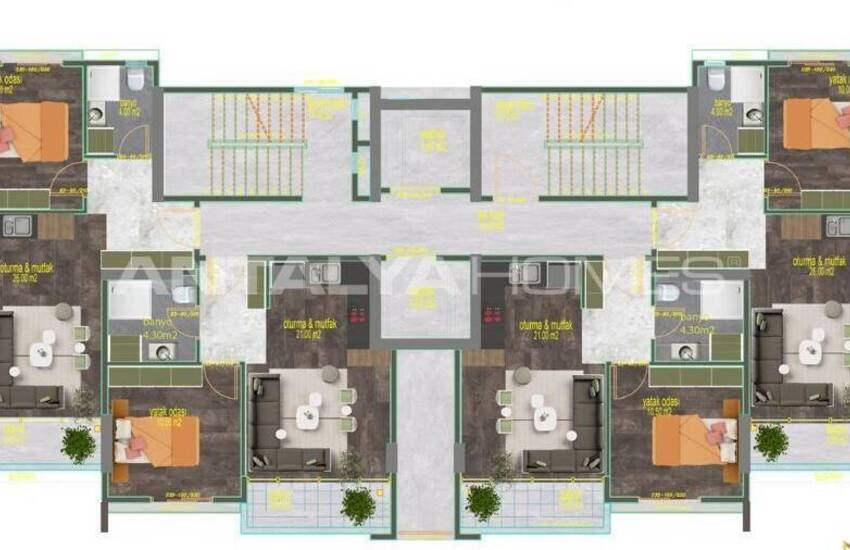 Arpaçbahşiş'te Çift Cephe Balkonlu Yatırımlık Satılık Daire 15