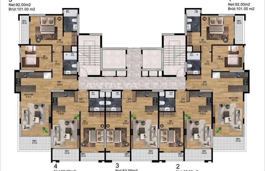 Appartements Vue Mer Et Ville Dans Un Complexe À Erdemli Mersin  17