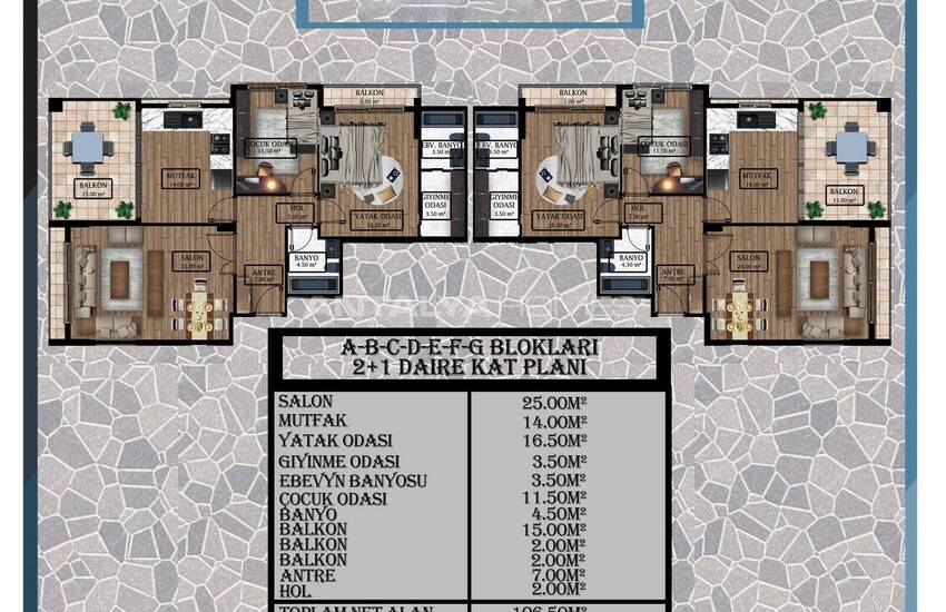 Новые квартиры в престижном проекте в Эрдемли, Мерсин 56