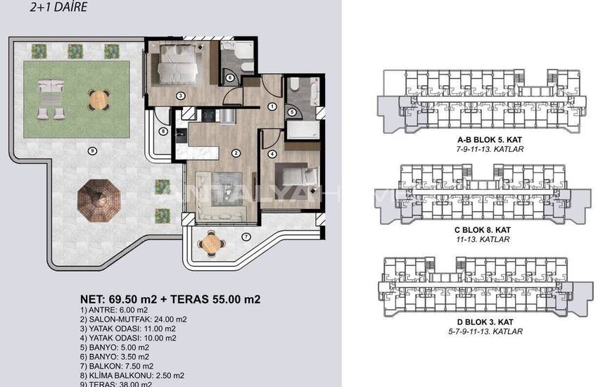 Appartementen In Een Project In Mersin Op Een Steenworp Afstand Van De Zee 27