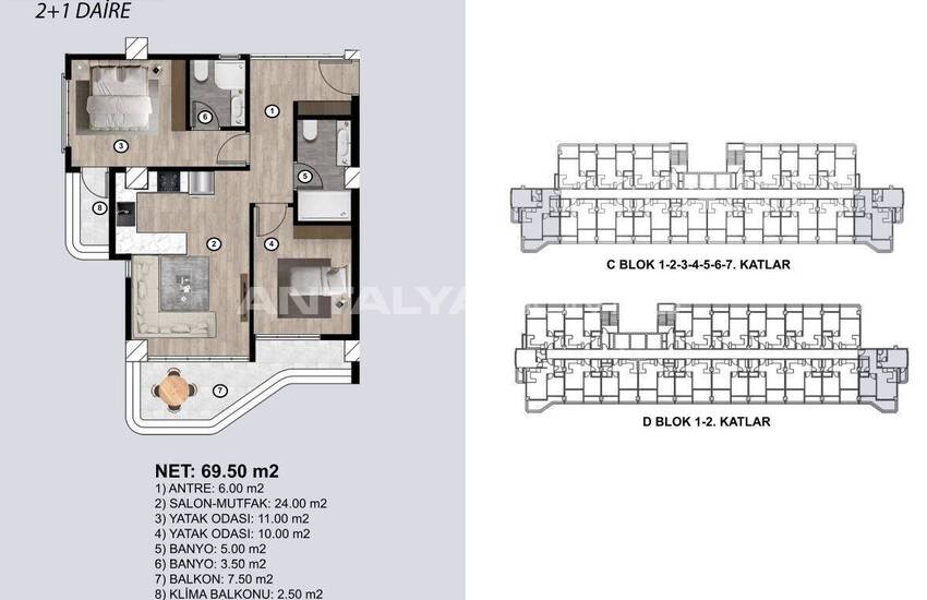 Appartementen In Een Project In Mersin Op Een Steenworp Afstand Van De Zee 25