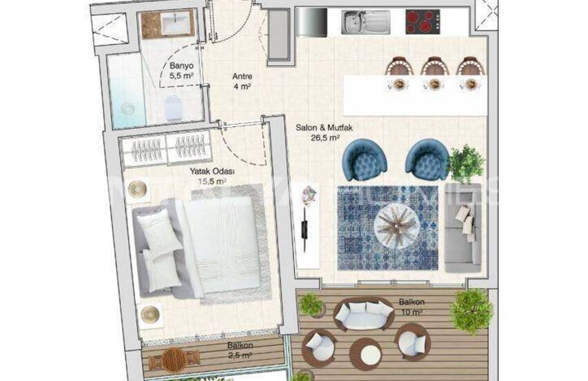 Sea-view Flats in a Complex in Ayaş Mersin 34